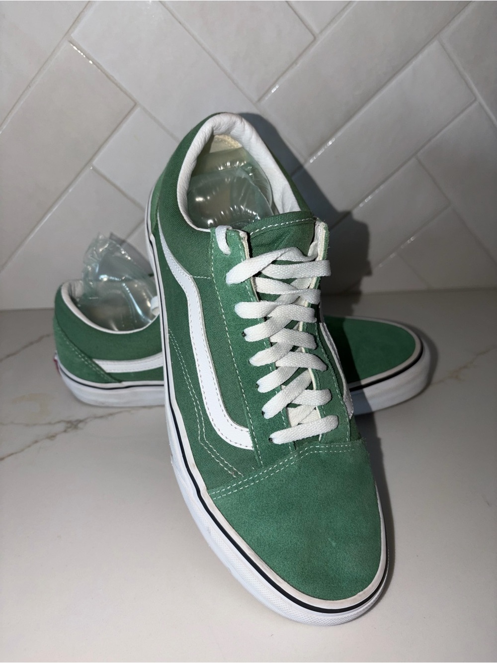 VANS Color Theory Old Skool Men's Size 10 Suede Green Sneakers Shoes - Picture 4 of 12